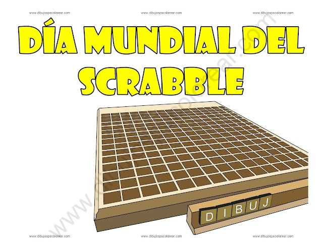 Día Mundial del Scrabble dibujo a color y para colorear